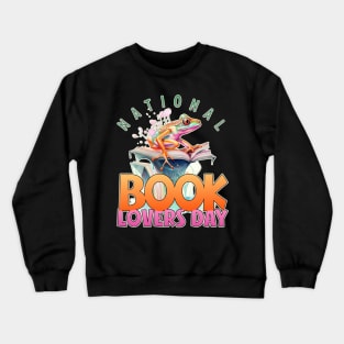 National Book Lovers Day Frog Crewneck Sweatshirt